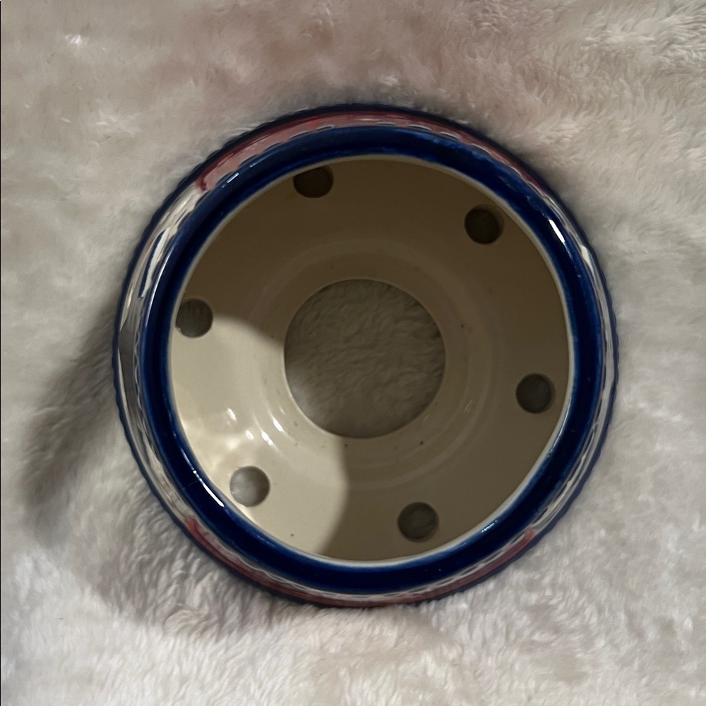 NEW 🇺🇸 HAND CRAFTED PATRIOTIC RED WHITE BLUE STAR DESIGN JAR CANDLE SHADE COVER - Picture 3 of 9